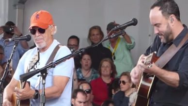 Dave Matthews, Jimmy Buffet, Tim Reynolds at Jazz Fest on May 5, 2017